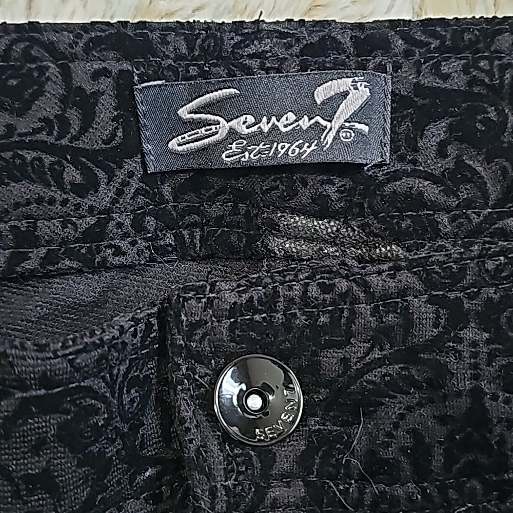 Seven Jeans Textured Velvet Paisley Print Size 12 New with Tags - Picture 5 of 9
